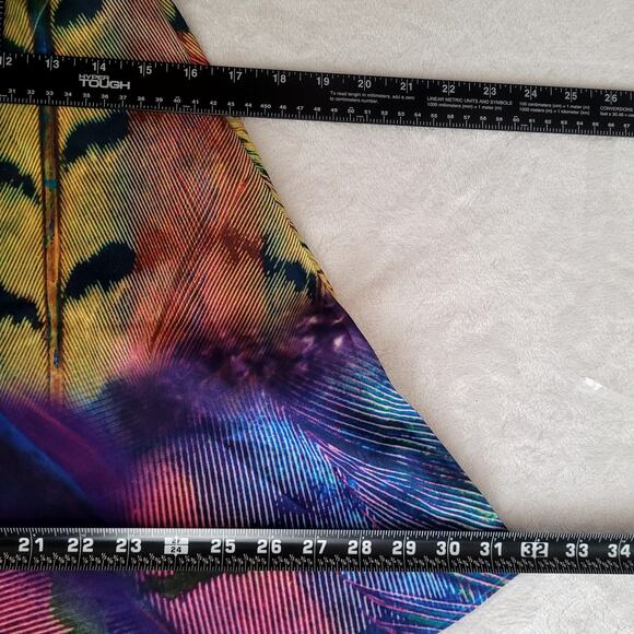 NWT Love Fire Sz S Purple Yellow Fairy Abstract Flowy Bright Dopamine Halter Top - Picture 6 of 7